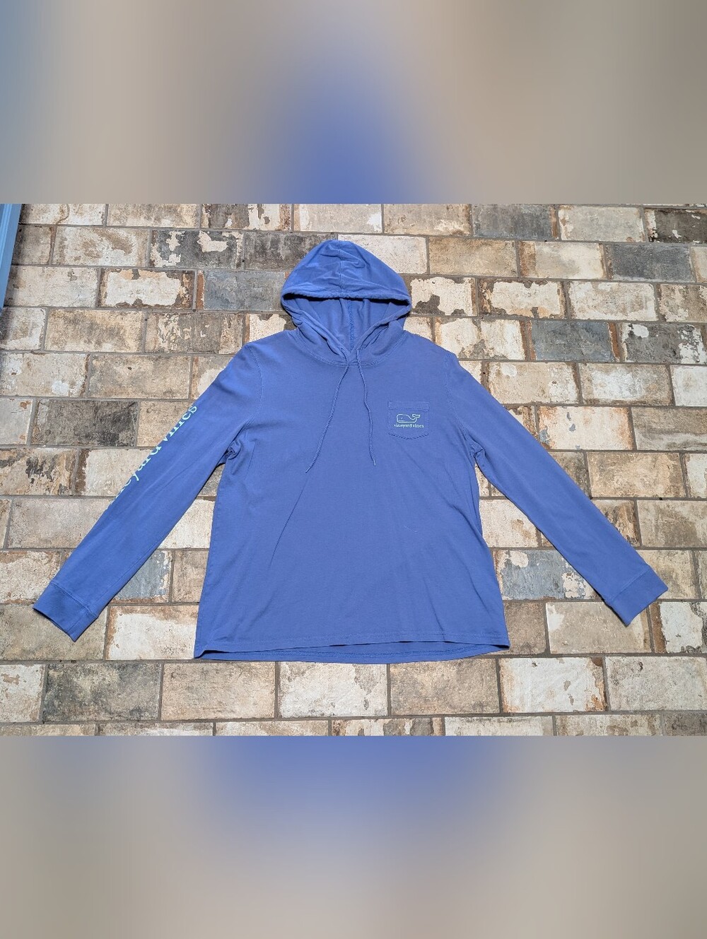 Vineyard Vines Blue Whale Logo Long Sleeve T-Shirt Hoodie - Women's Size XL